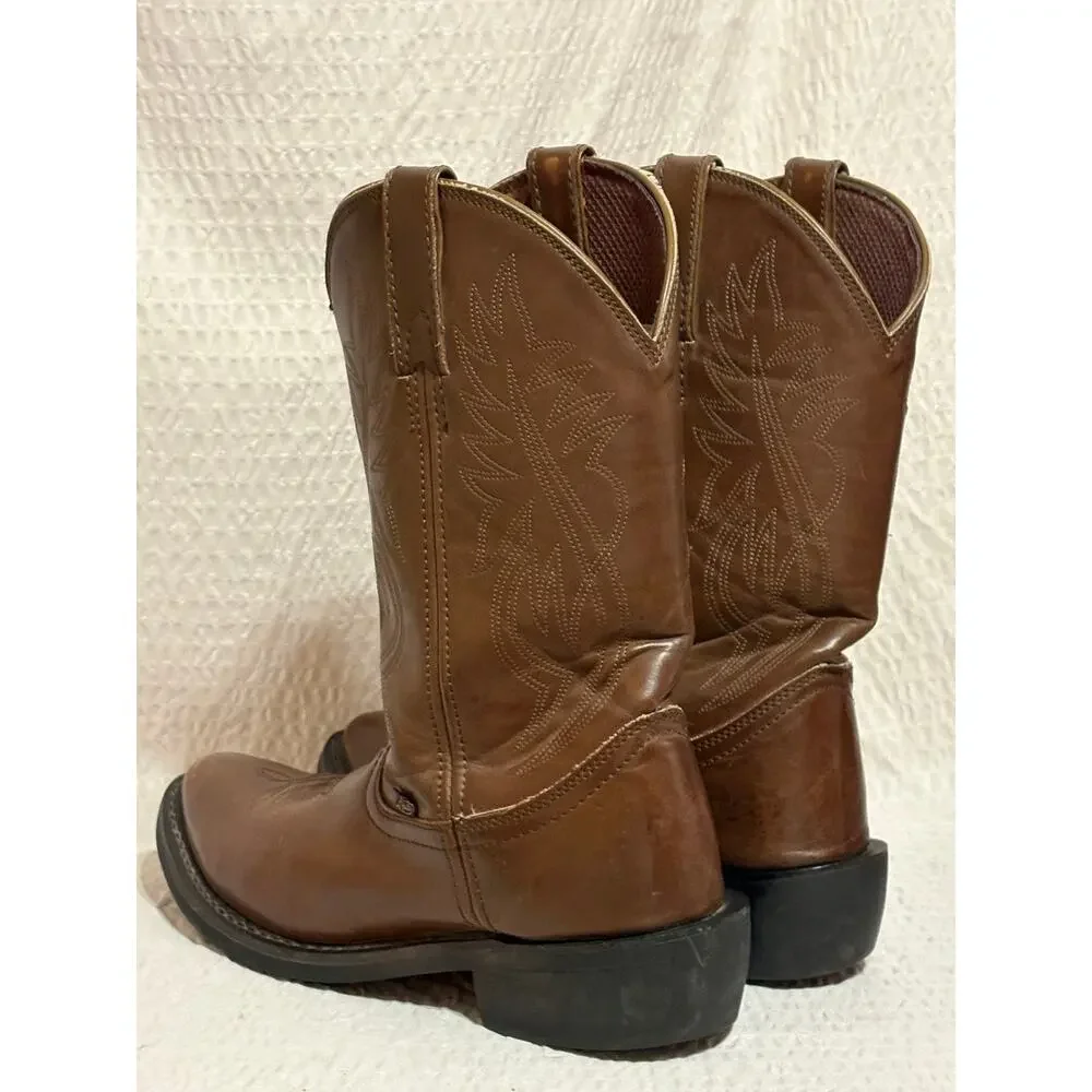 Justin Ranch and Road Roper Brown Leather Cowboy Western Boots Men’s 10.5D